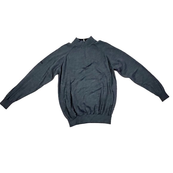 Ping Men's 100% Merino Wool Sensorwarm 1/4 Zip Sweater Jumper Drk Grey Golf Sz M - Picture 2 of 13